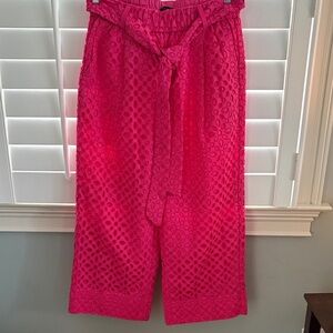 J. Crew Hot Pink Eyelet Pants